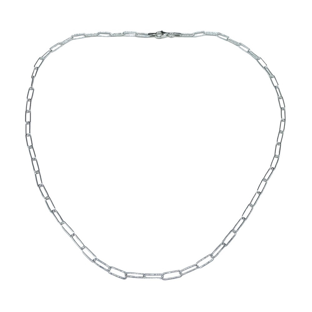 20” Sterling Silver Paperclip Chain Link Necklace Solid 925 Italy Paper Clip - Picture 2 of 11